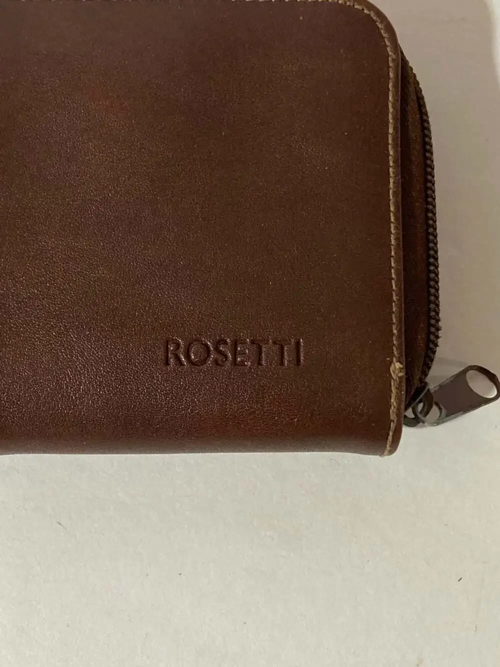 Rosetti Brown Faux Leather Zip-Around Organizer Wallet Clutch